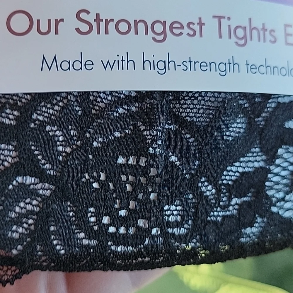 Secret Treasures 2 Pair Pack - Black Lace Top Sheer Thigh High Plus